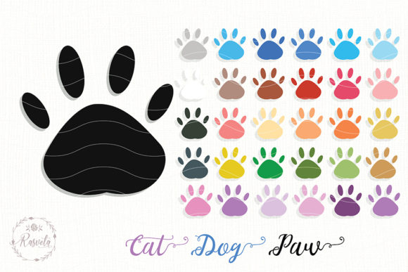 Animal Paw Footprint Clipart /2: Your Versatile Design Pack