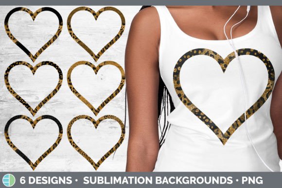 Animal Print Glitter Heart Frames for Bold Design