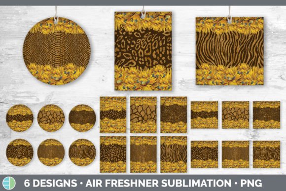Animal Print Sunflower Air Freshener | S: Wildly Creative Design Assets