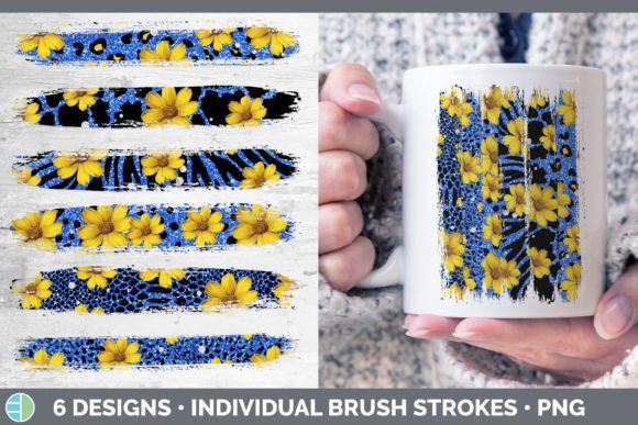 Blue Animal Print Brush Strokes PNG | Su Sublimation Bundle