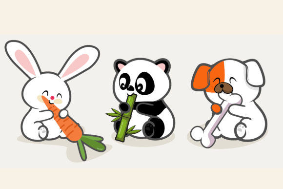 Cute Animal with Frieds: Playful Icons for Creative Projects