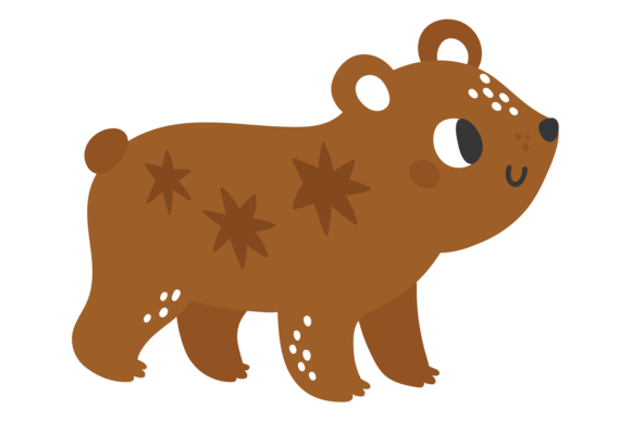 Cute Baby Bear: A Delightful Forest Animal Kid Character for Creative Projects