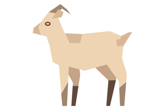 Goat in Polygonal Style: A Bold Farm Animal Icon