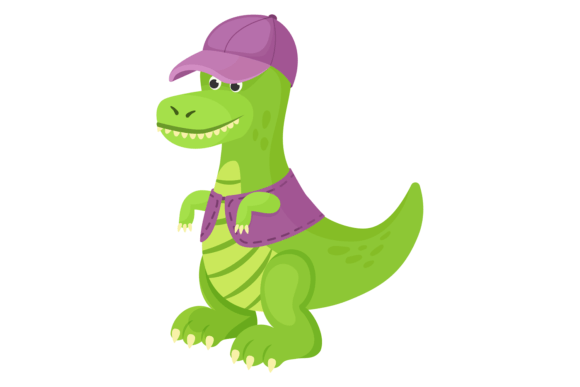Green Dinosaur Toy: A Playful Stuffed Animal Cartoon Icon