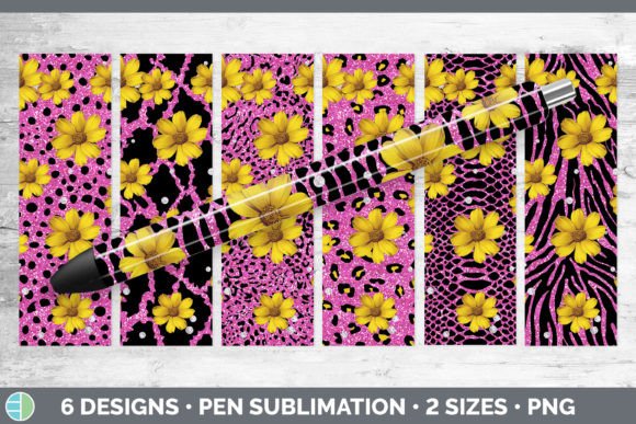 Pink Animal Print Pen Wraps: Sublimation Design Bundle