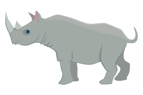 Rhinoceros Icon: A Wild African Animal Symbol for Bold Design