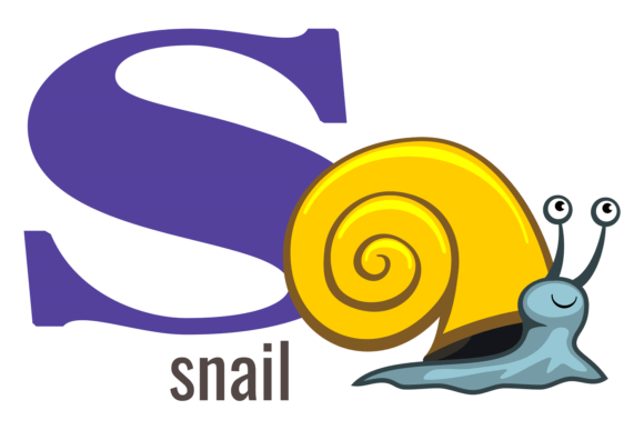 S Word. Snail Animal: A Creative Font for Modern Brands