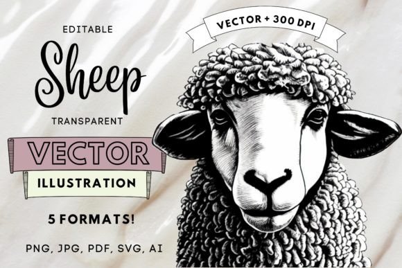 Sheep Animal Pencil Drawing: A Versatile Illustration Asset