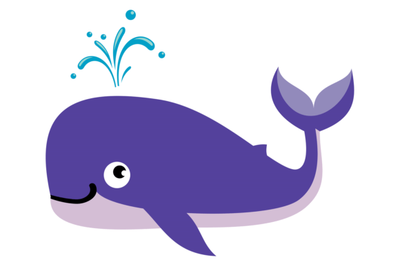 Whale Icon: A Playful Ocean Animal Cartoon Font