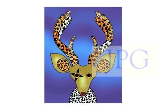 Wild Animal Funny Deer Art Cartoon Print: Playful Design in Action